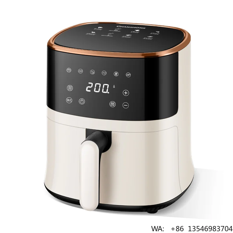 Electric Square LCD Display 4L Customizable Color & Logo Air Fryer for Household & Hotel Use