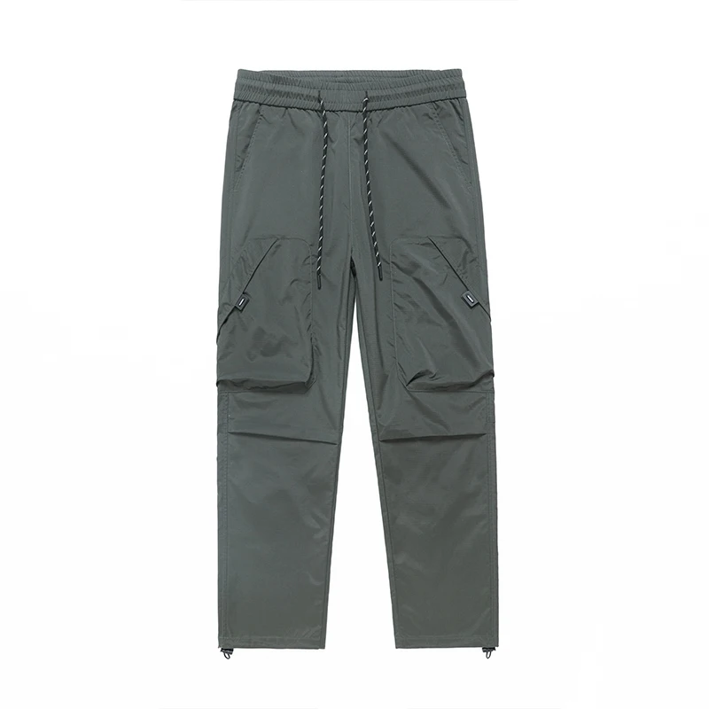 Herren-Cargohose aus Polyester, gerade, locker, weites Bein, Freizeithose, 2025, Sommer, Herbst, Outdoor, dünne Cargohose mit mehreren Taschen, Übergröße 5XL