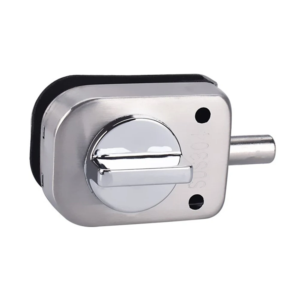 

Glass Door Lock Stainless Steel Single Bolts No Punching Sliding Gate Floor Lock Keyless Frameless Anti-Theft Security Lock