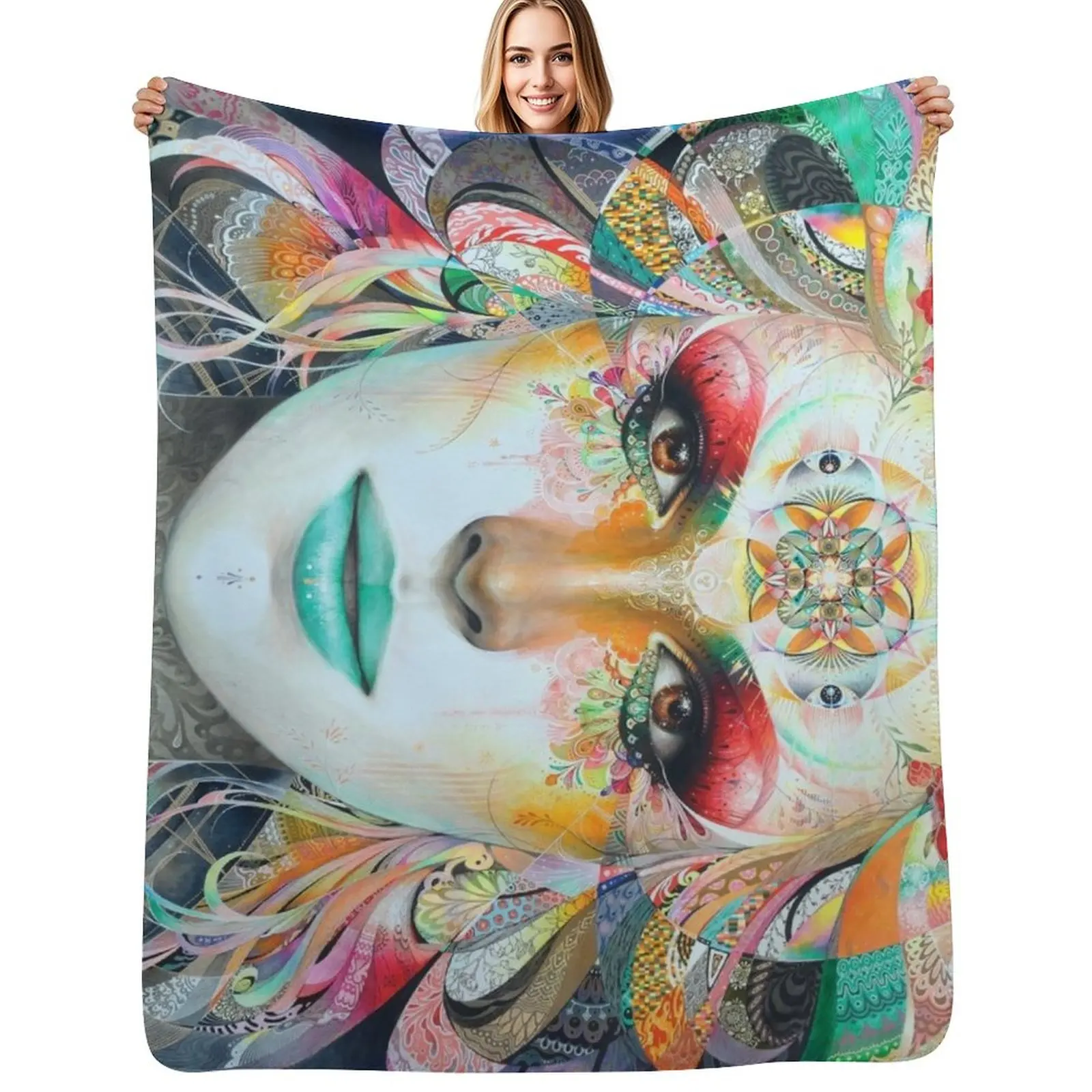 

Gaia - horizontal Throw Blanket Warm Cozy Throw Blanket for Living Room Couch