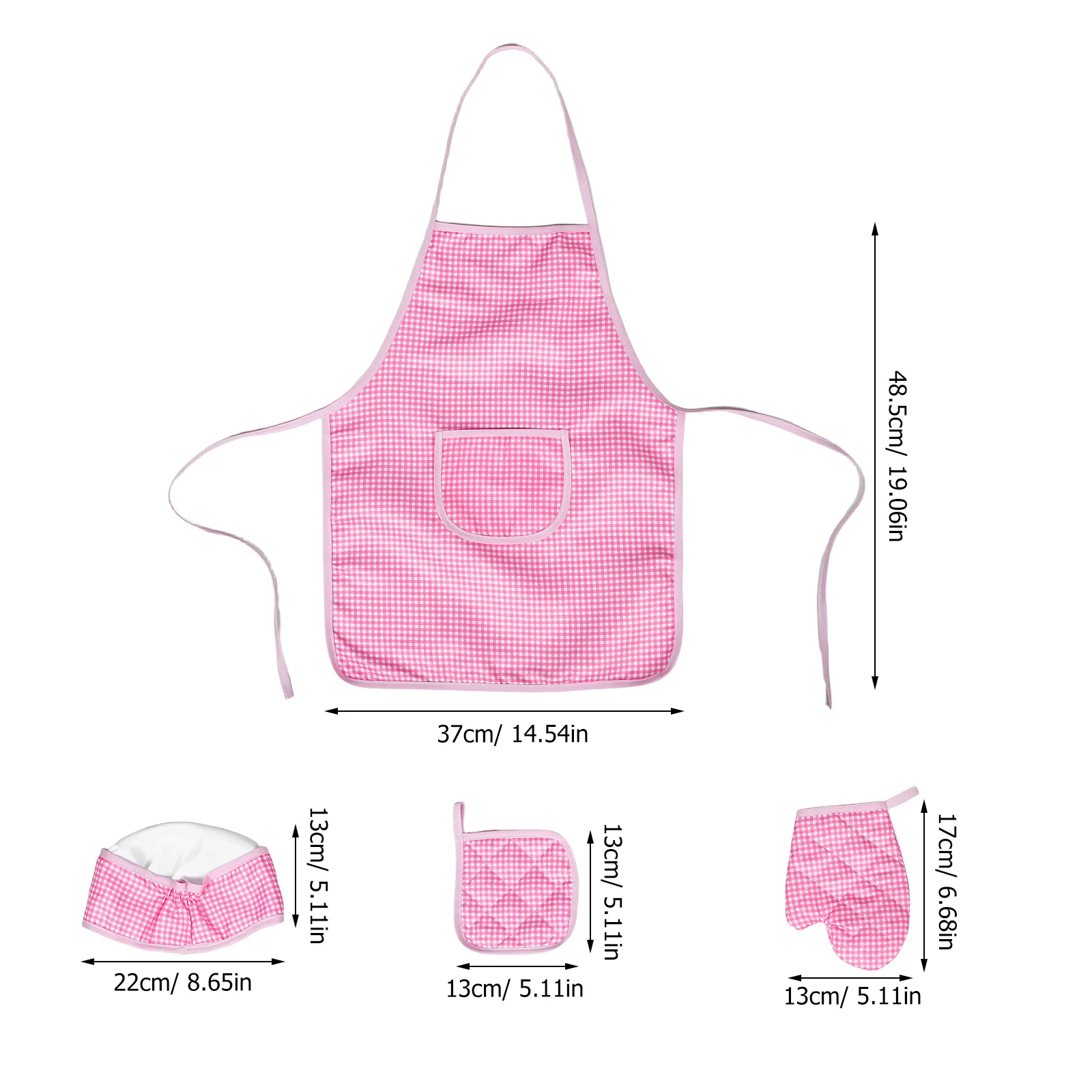 1 ensemble de tabliers de cuisine pour enfants, ensemble de cuisson mignon pour filles et garçons avec chapeau, tapis de gants, outils de cuisine réglables pour jeu de simulation