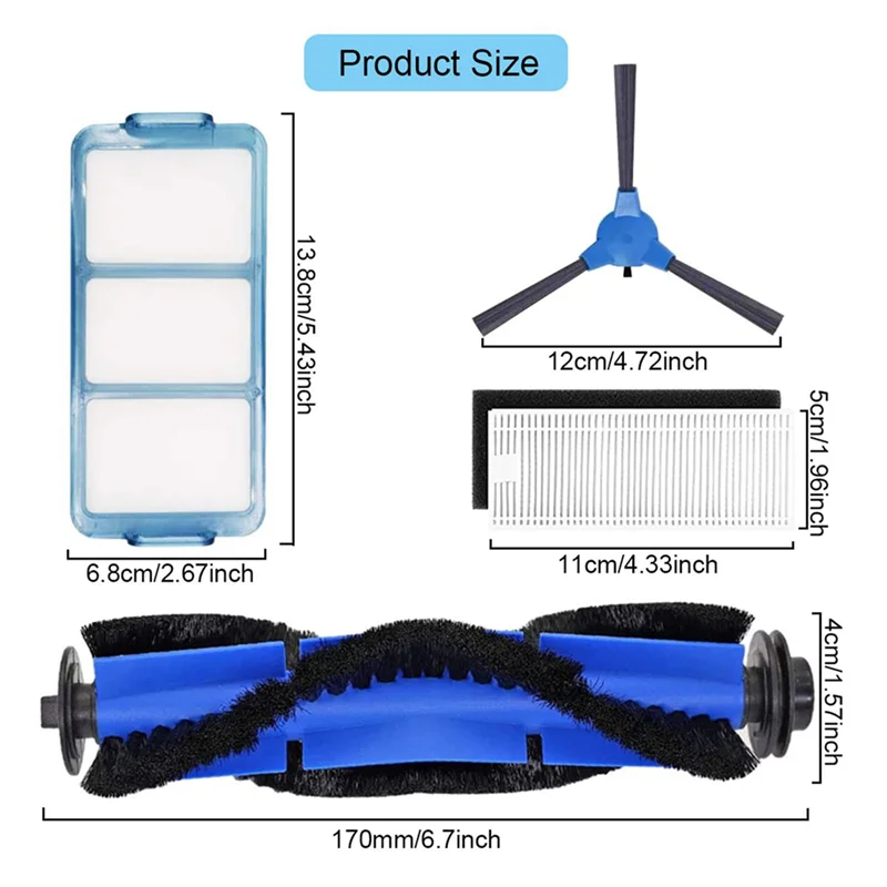 2Set Replacement Parts Accessories Kit For Eufy Robovac 11S 12 30C 15T 15C 35C Robotic Vacuum Cleaner-Y48A