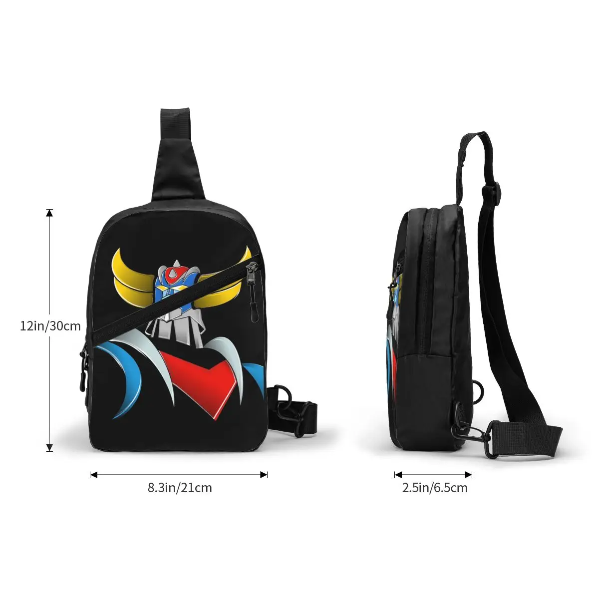 Cool Goldorak Grendizer Sling Bag para homens, ciclismo, acampamento, anime, ufo robô, Goldrake, mochila peito crossbody, mochila ombro