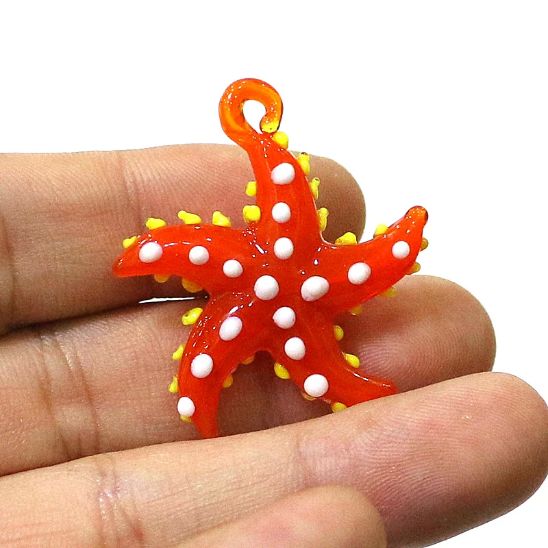 Niedliche meeres tiere Seestern Charme Miniatur glas Seestern Anhänger Dekoration für DIY Schmuck Halskette Armband Herstellung Zubehör oder Aquarium Dekoration Vorräte – Detail 5
