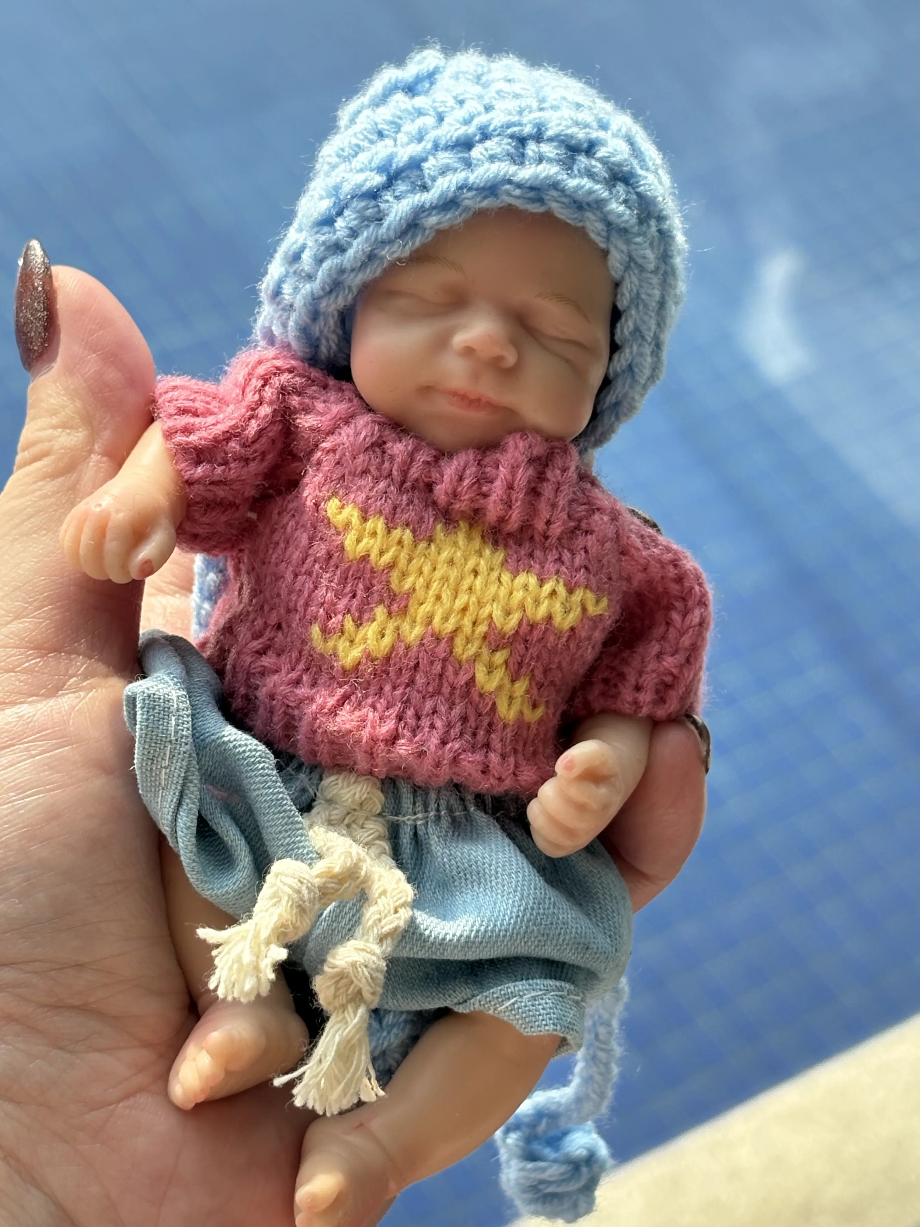 Aizwa1 Mini muñeca Reborn de silicona hecha a mano, muñeca bebé recién nacida realista para niños, regalos de cumpleaños