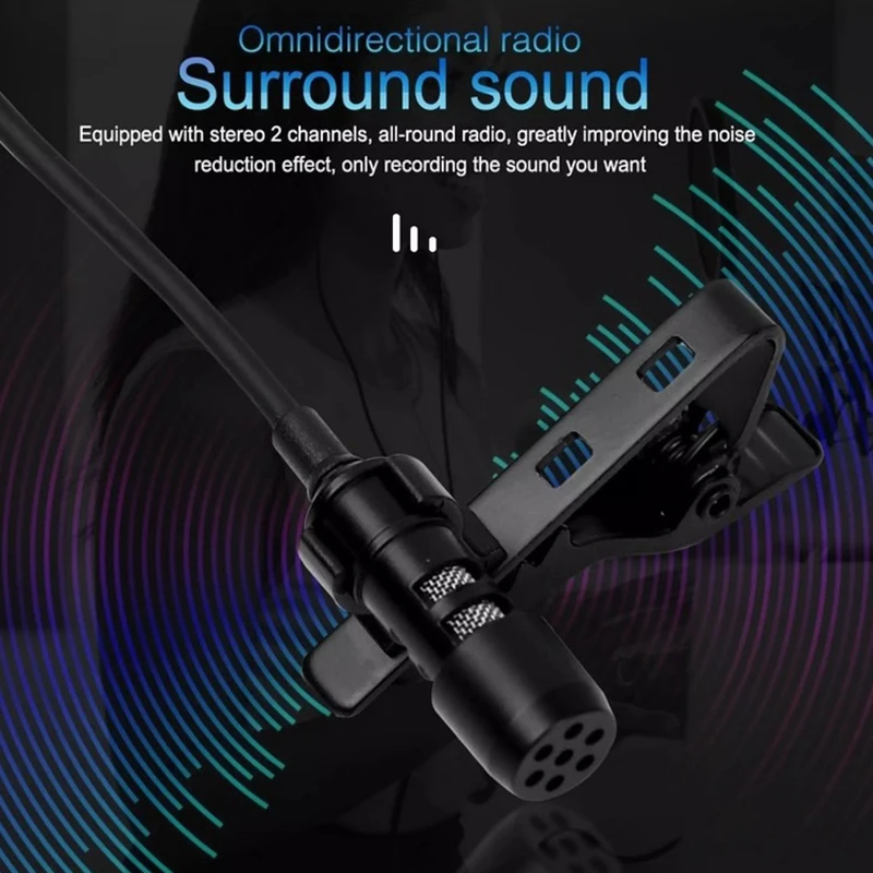 Mini micrófono tipo C/3,5mm para S H X Lavalier, micrófono de grabación con Clip