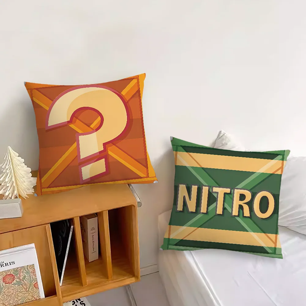 Crash Bandicoot N-Nitro Crate Square cushion cover Sofa Decorative Home Bedroom Backrest Cushion Square Cushion Nap Time
