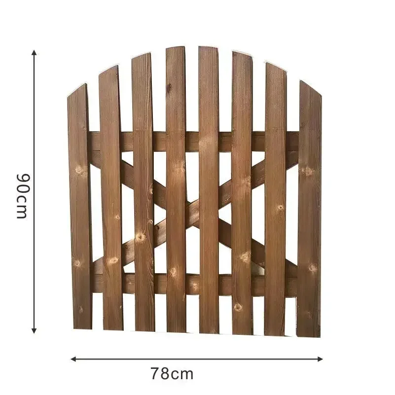Outdoor anticorrosive wood fence Solid wood fence door Single and double door garden courtyard park fence wall partition decorat