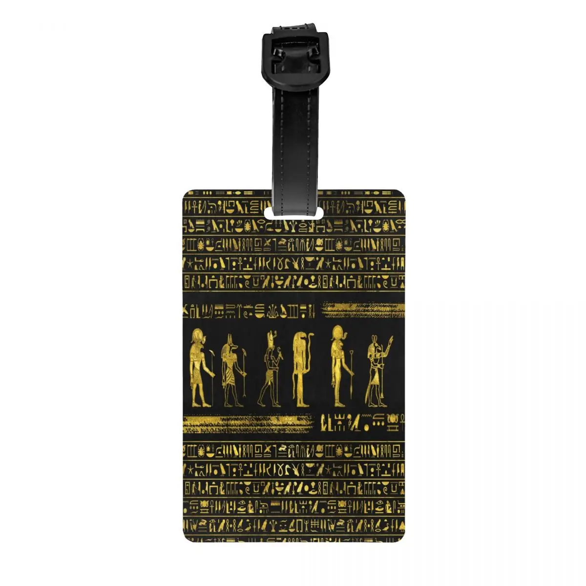 Golden Egyptian Gods Hieroglyphics Luggage Tag Privacy Protection Ancient Egypt Symbol Baggage Tags Travel Bag Labels Suitcase