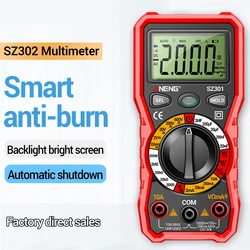 SZ301 SZ302 Multimetro digitale professionale Multimetro Auto voltmetro AC DC 220V resistenza tensione condensatore diodo NCV Tester