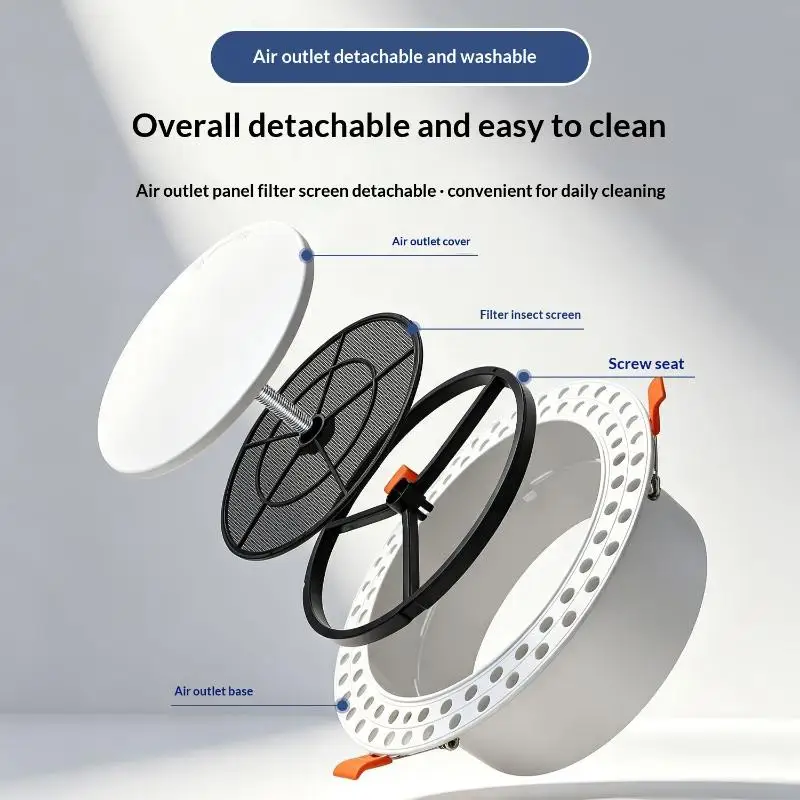 Round Ceiling Air Diffuser Adjustable Airflow HVAC AC Outlet Vent Cover Ideal for Residential Garage Ventilation Use