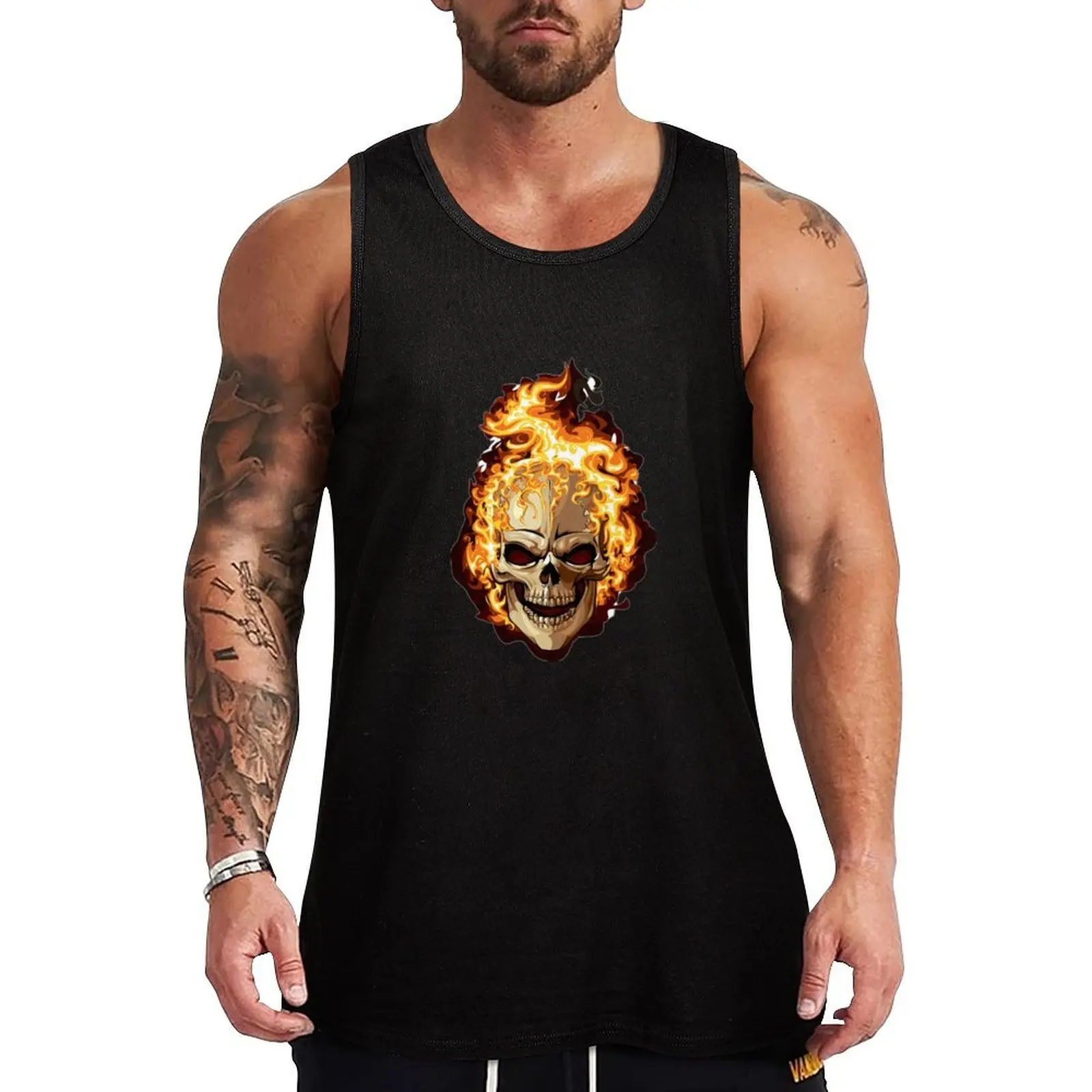 

Ghost rider Tank Top Men's sleeveless gym shirts Top summer clothes men 2025 Man summer clothes