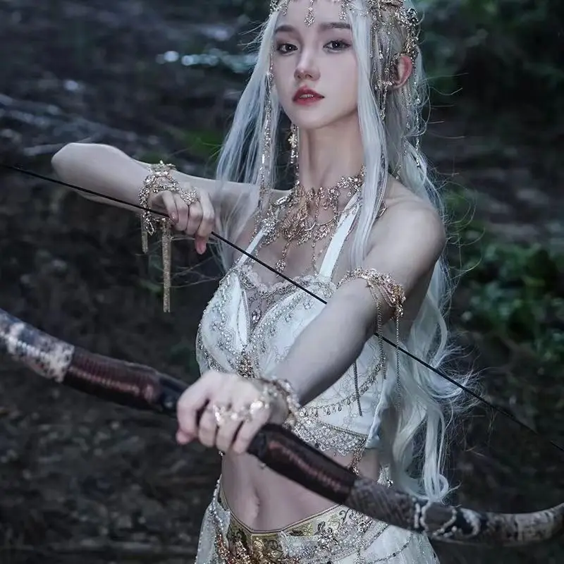 Western Regions Princess Cloak Exotic Style Flying Dance Dress Goddess Princess Han Element Travel Photography White Dress Set