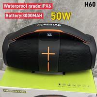 Original HOPESTAR H60 Bluetooth Speaker Outdoor Waterproof Subwoofer TWS Portable Stereo Boombox Powerful Column Audio Center TF