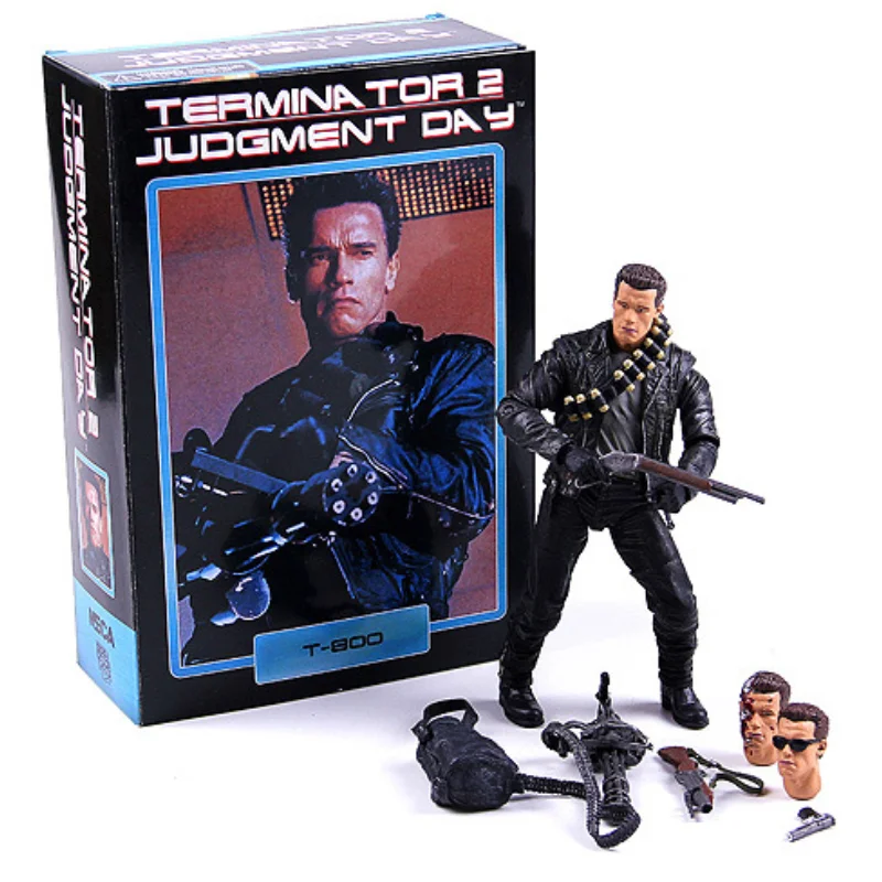 NECA Terminator T-800 Arnold Schwarzenegger Tech Noir/Police Station Assault 18cm  PVC Action Figure Collectible Model Toy