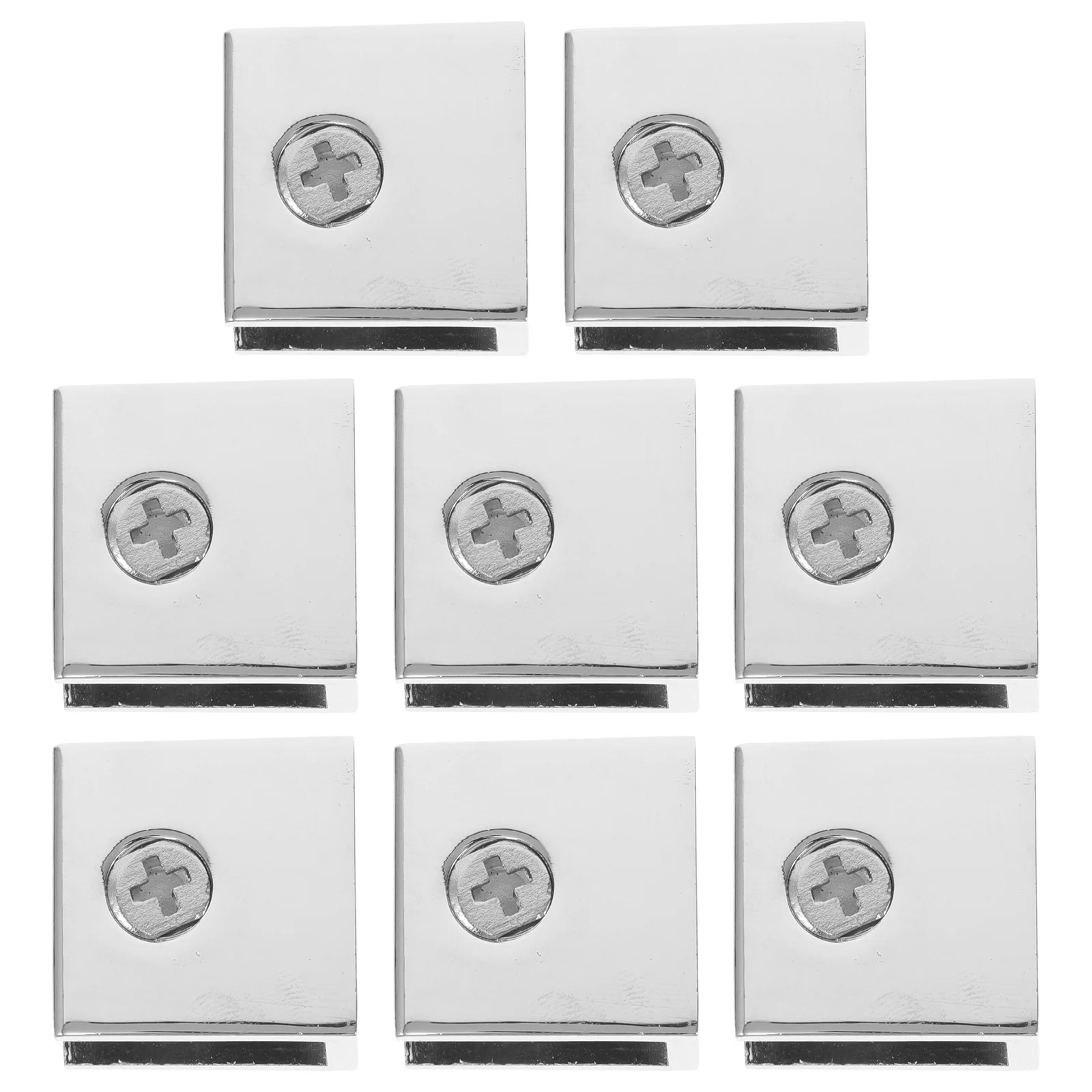 

8pcs Glass Clamp Brackets Durable Silver Hardware for Shelves Partitions Bathrooms Glass Door Panels Shower Walls
