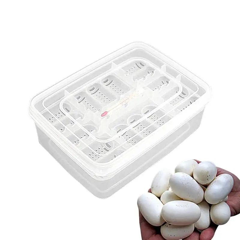 Reptile Hatching Box 16 Grids Transparent Reptile Egg Breeding Hatchery Box Incubation Box Hatching Tray Hatching Case For Gecko