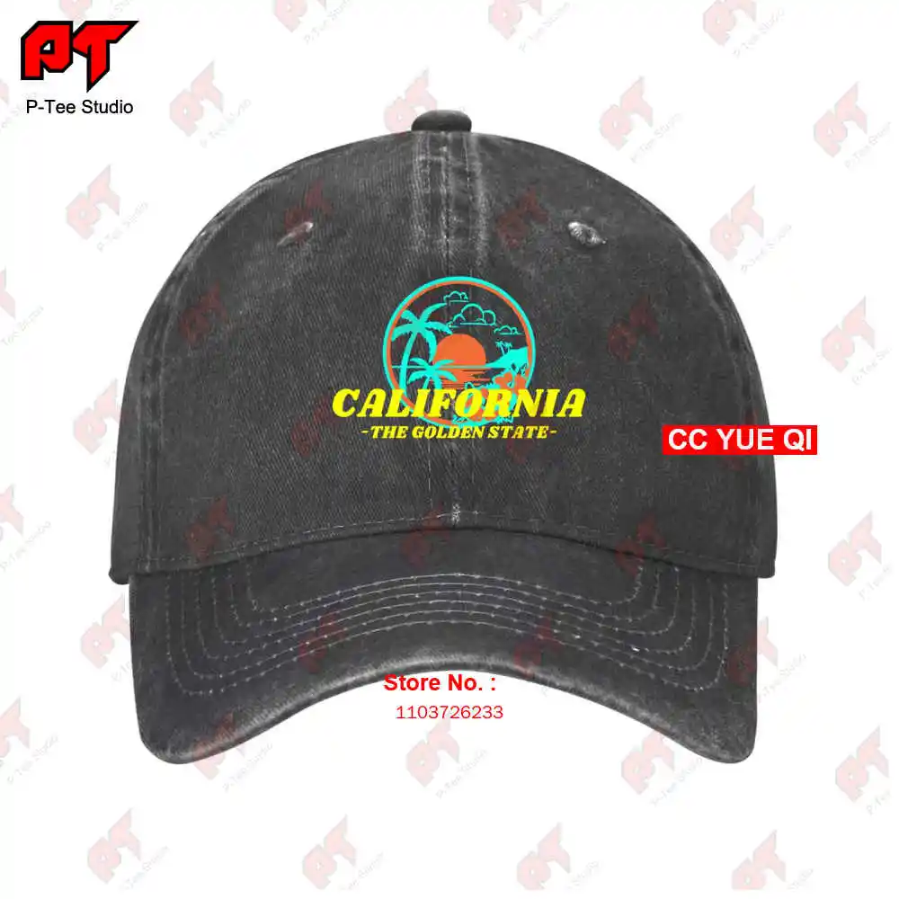 California The Golden State Summer Beach Vibes Baseball Caps Truck Cap WU57