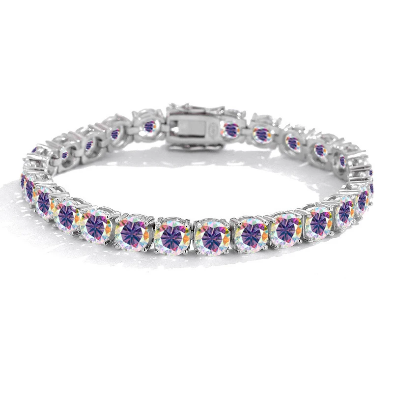 Sparkling 0.5ct 5mm Moissanite Tennis Bracelet AB COLOR  for Women Party Fine Jewelry S925 Sterling Silver Diamond Bracelets