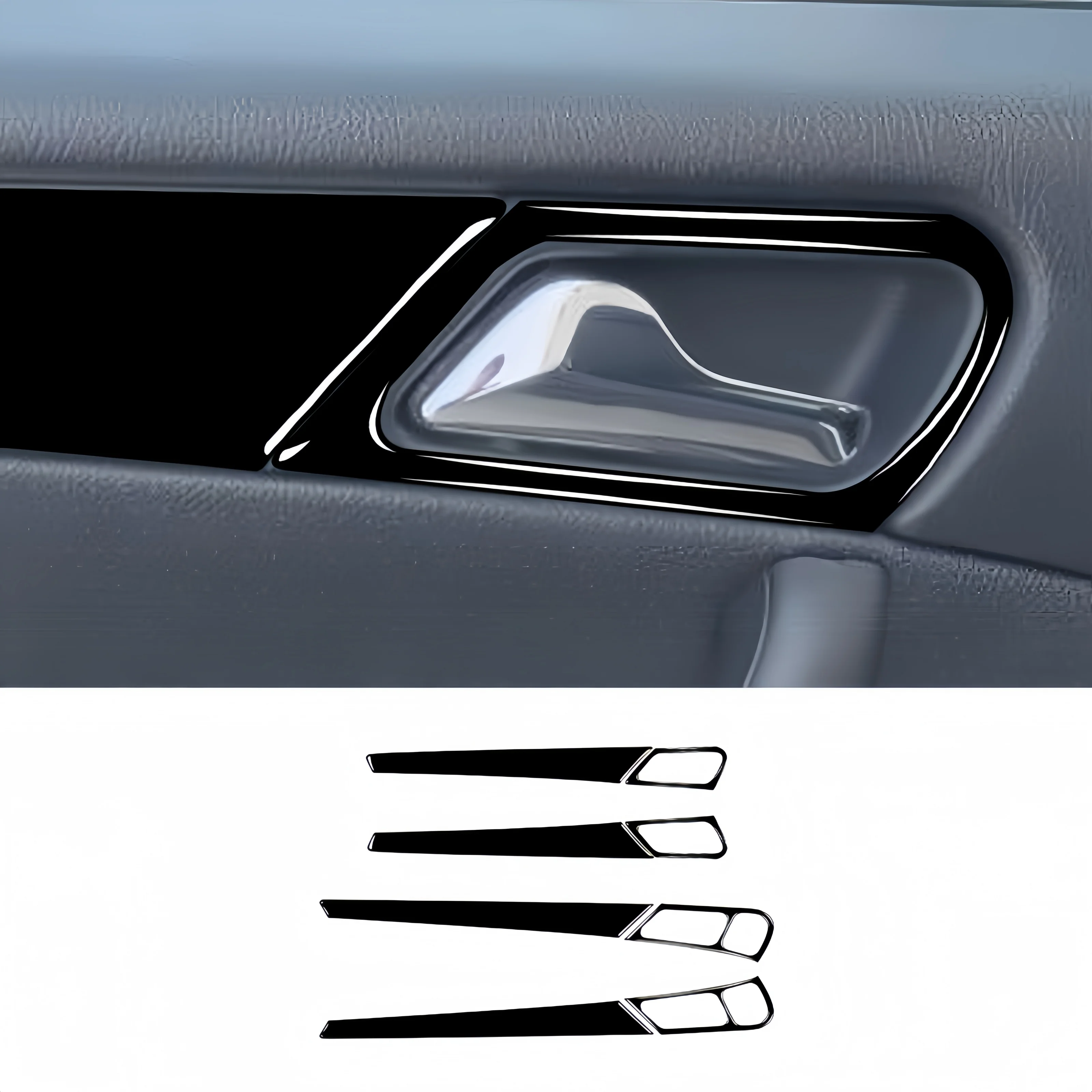 

For Mercedes Benz C Class W203 2005-2007 Piano Black Car Interior Door Panel Adjustment Trim Strips Decor Stickers Auto Zubehör