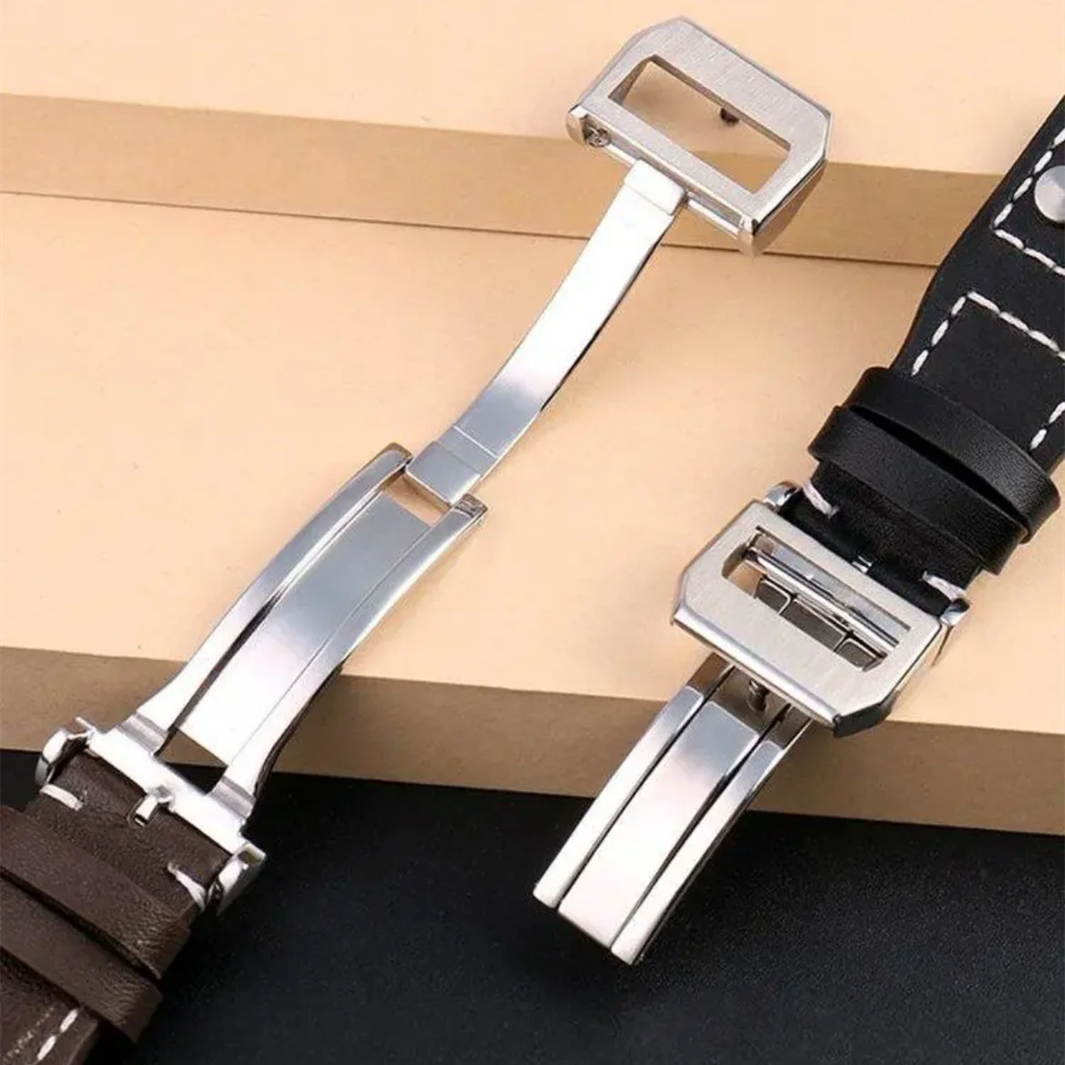 20/21/22mm Genuine leather watch strap for IWC PILOT\'S WATCHES IW328203 Folding buckle bracelet for IWC PORTUGIESER IW371446