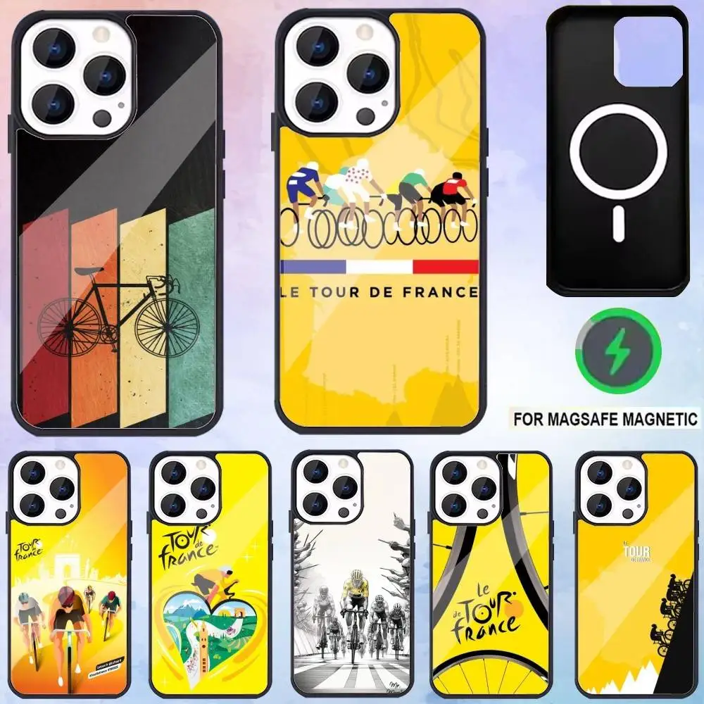 

Bike Tour de France Phone Case For iPhone17,16,15,14,13,12,11 Plus,Pro Max Magnetic Magsafe Wireless Charging
