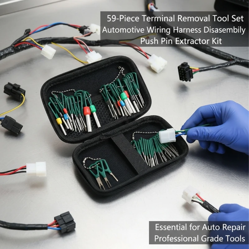 XA6H 59Pcs/Pack Automotive Terminal Pin Removal Tool Set For Automotive Wire Harness