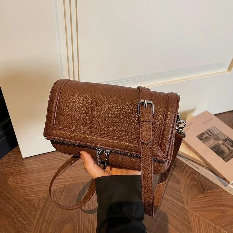 

Элегантная модная сумка через плечо 2026 года: универсальная, с простой текстурой, повседневная, для женщин