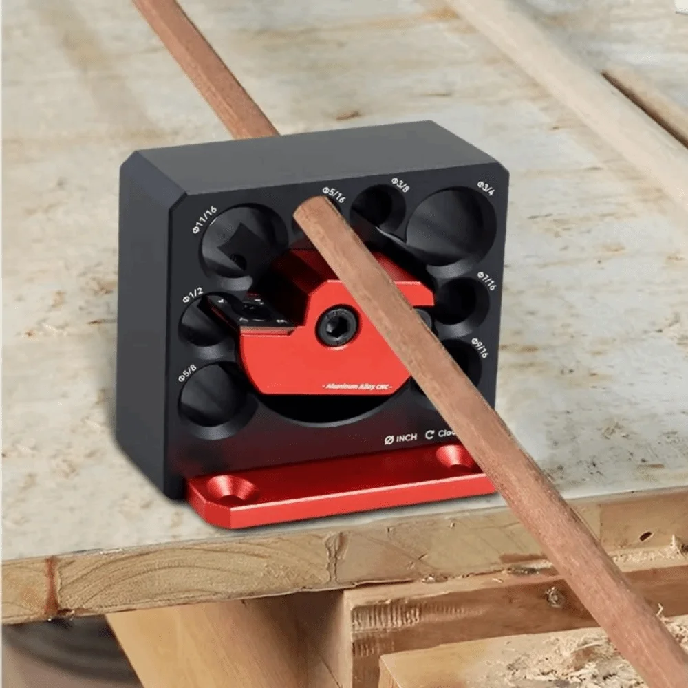 

8 Holes Dowel Maker Jig Precision Adjustable Dowel Cutter Plate Wear Resistant Aluminum Alloy Electric Drill Milling Dowel