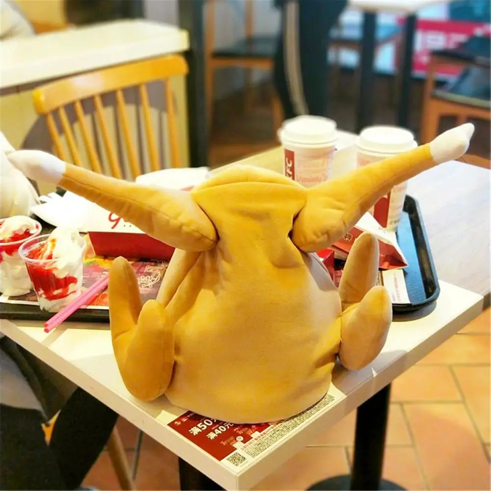 Funny Copslay Turkey Hat Roasted Turkey Hat Cooked Chicken Costumes Accessories Holiday Dress Up Stage Show Easter Halloween