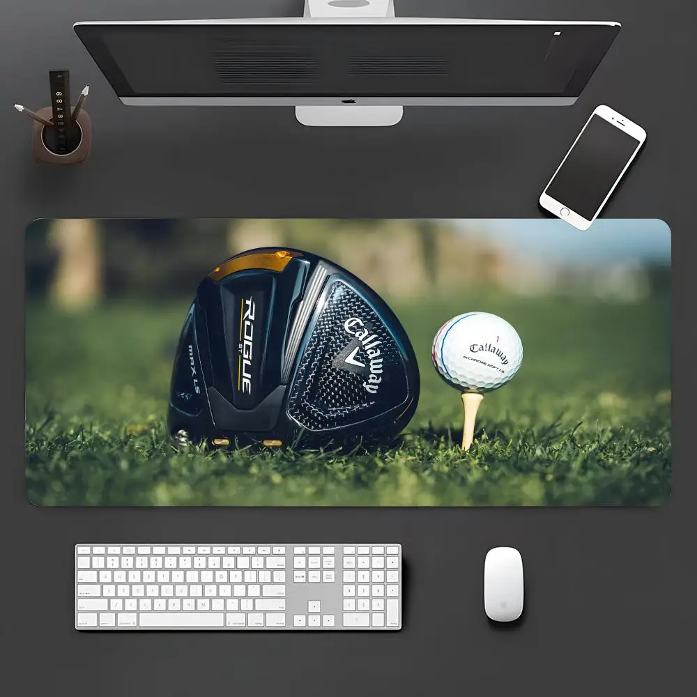 Famous Golf Callaways loog Mouse Pad Tapetes de Mesa Teclado, Borracha Kawaii, Tapete de Mesa Antiderrapante, XXL,90x40cm