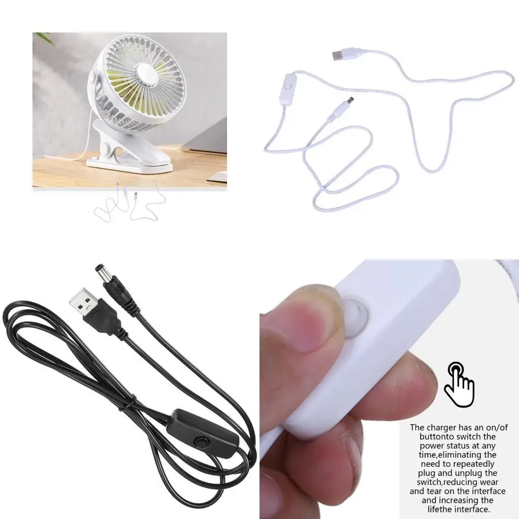 

652F Streamlined Connection Essential USB Male to DC5.5x2.1mm Male Cable Power Cable