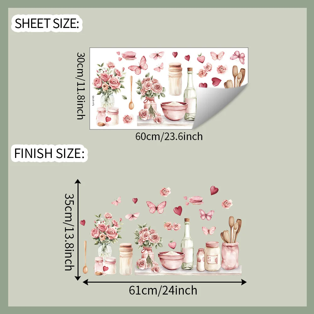 Watercolor Kitchenware, Spoons, Bedroom, Living Room, Home Background, Wall Beautification, Wall Stickers, Self-adhesive