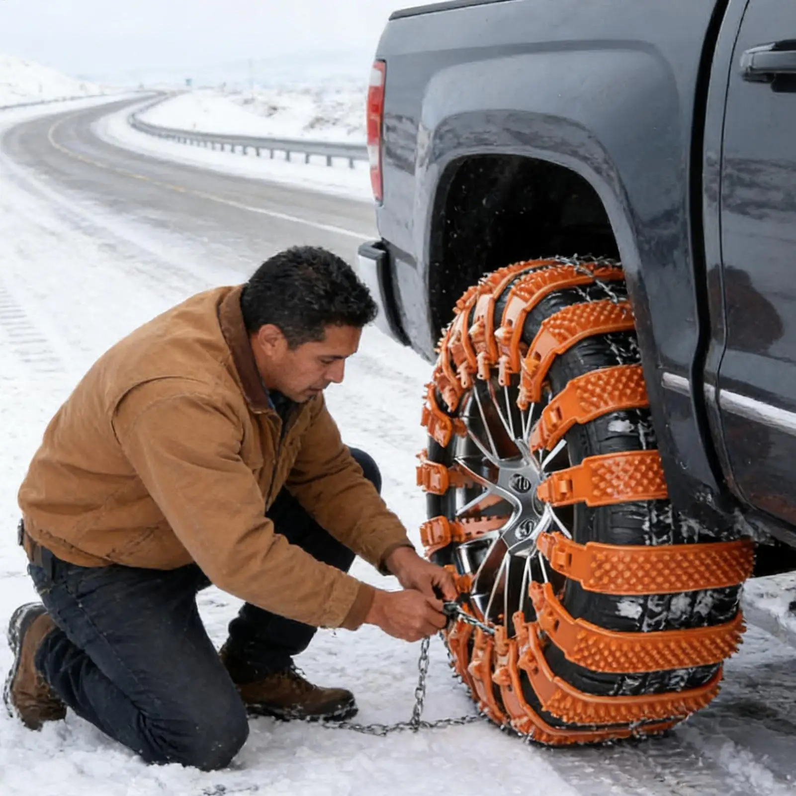 Tire Chains 12 Pieces Non Slip Tooth Design Car Wheel Tie Down Straps Chains For Tires For Cold Weather Automotive Vehicle Truck