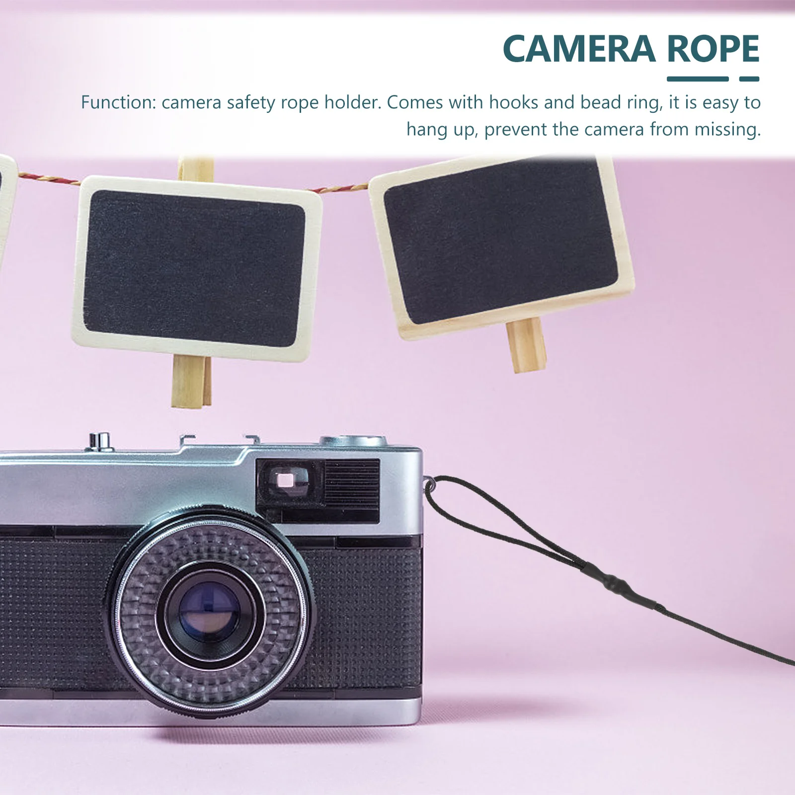 

4pcs Camera Safety Tether Strap No Installation Required Adjustable Heat Resistant Durable Rope With Hooks Bead Ring For Sling