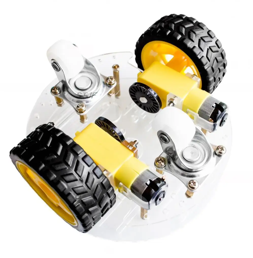 Picture 3: Smart car chassis 2wd / robot tracing strong magnetic motor car rt-4 / avoidance car with code disk for arduino