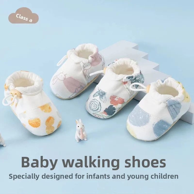 Baby Shoes 0-3-12 Months 6 to 1 Year Old Walking Shoes Spring and Summer Thin Elastic Buckle Soft Soled Shoes For Boys and Girls