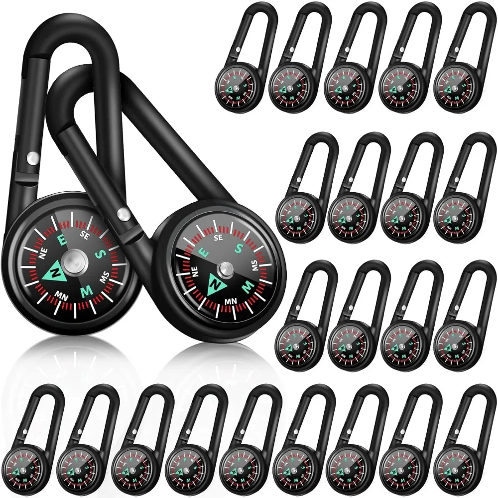 6-50 Pcs Mini Magnetic Compass Keychain for Hiking Camping Outdoor Wedding Birthday Favors Nautical Travel Party Favors