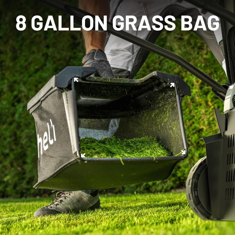 Cortador de grama sem escova sem fio 40V 18 - Cortador de quintal leve com bateria ajustável de 6 alturas para jardins