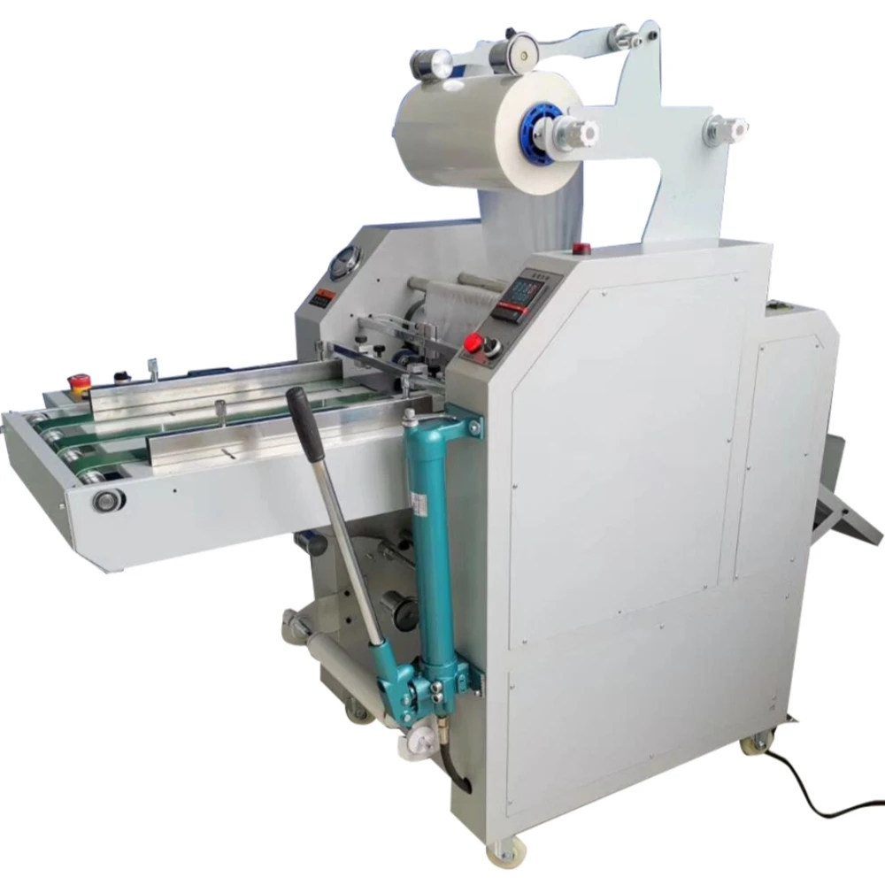 SL-400B Belt Feeding Hydraulic Laminators 390mm Width Auto Slitter Laminating Machine With Overlap Function