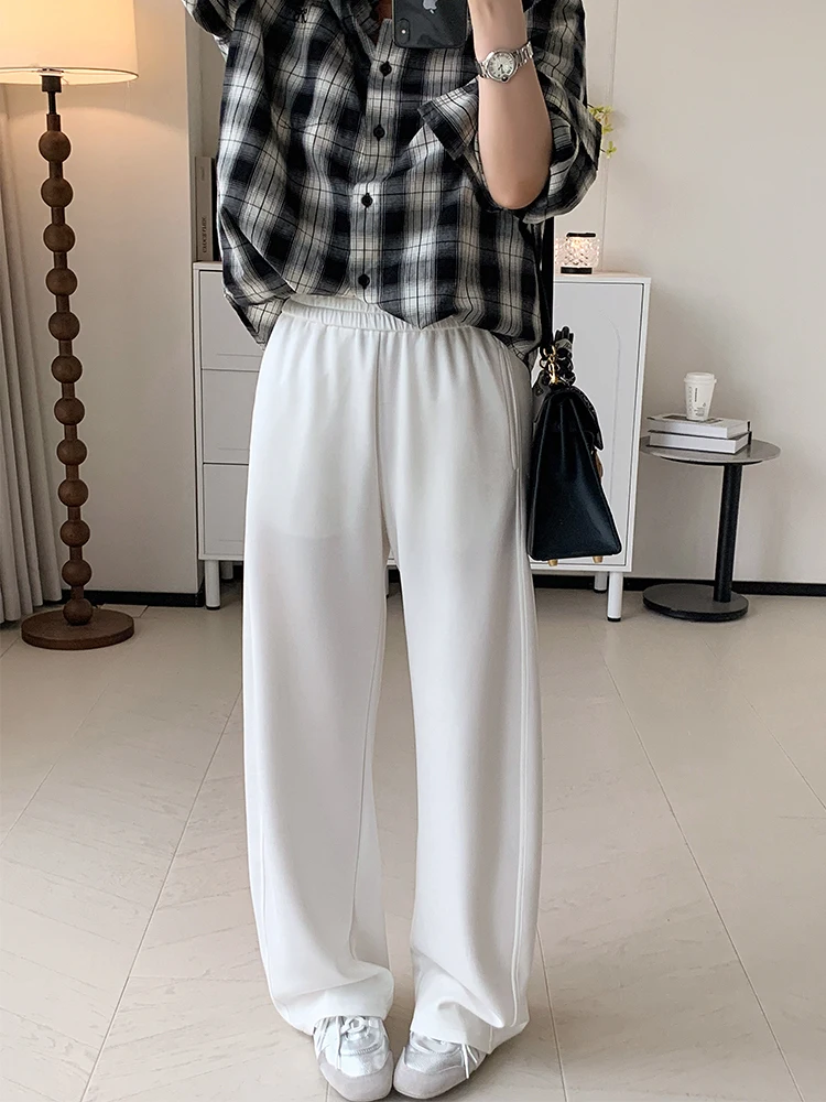 

Women's High Waist Straight Leg Casual Pants Long Floor Length Copper Ammonia Silk Sand Waed Proc Comfortable Fit Trousers