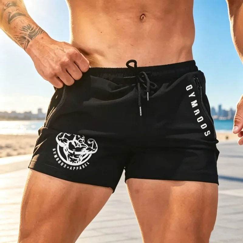 Men Sports Shorts Gym Workout Running Shorts Summer Training jogger Woven Sweatpants men Quick dry zipper pocket Fitness shorts
