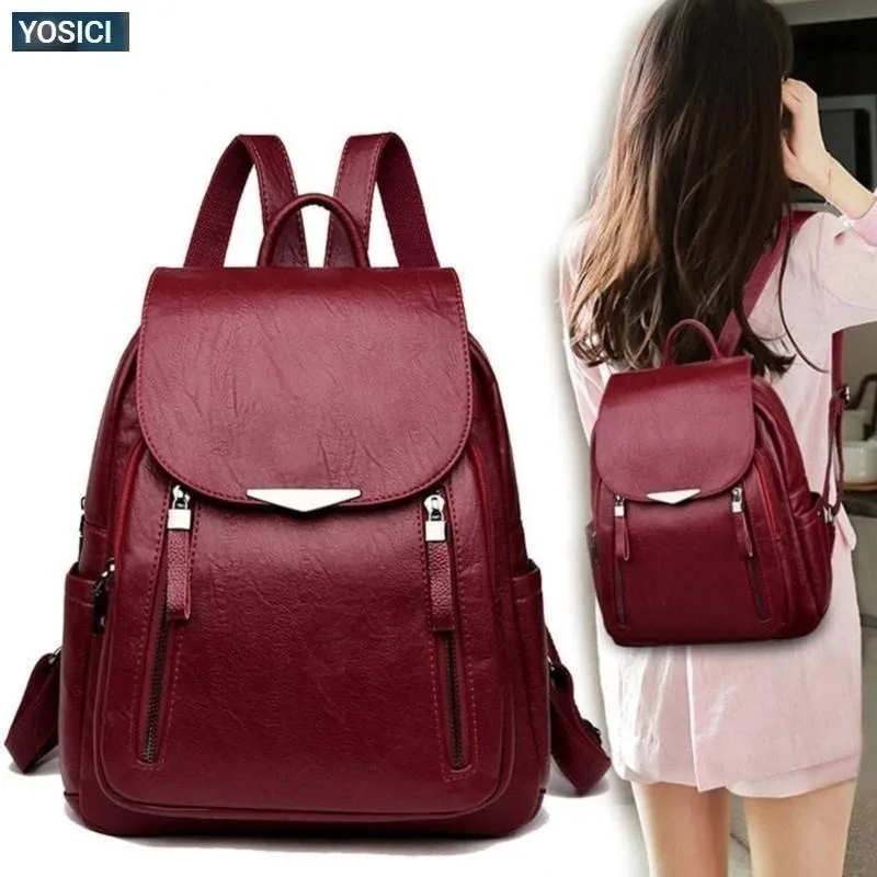 

Large Capacity Casual Backpack Female School Bag for Girls Double Zipper Backpack Designer Simple Fashion Backpack Antitheft