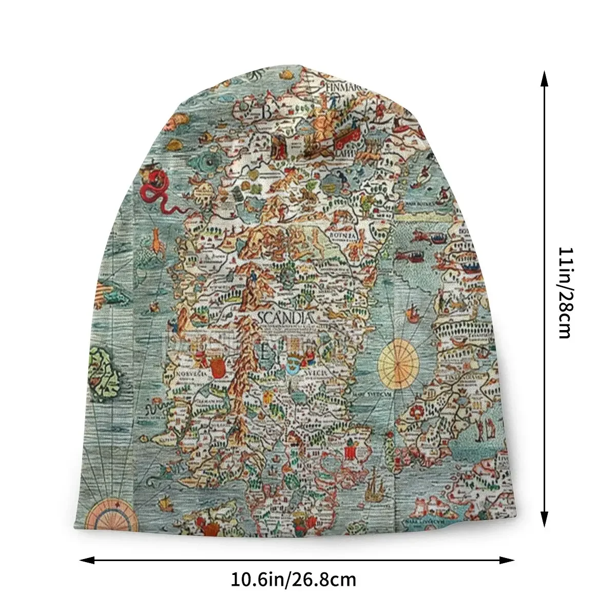 Carta Marina, Map Of Scandinavia By Olaus Magnus - 1539 Beanies Pullover Cap Comfortable , Adult Men's Woman Knit Hat