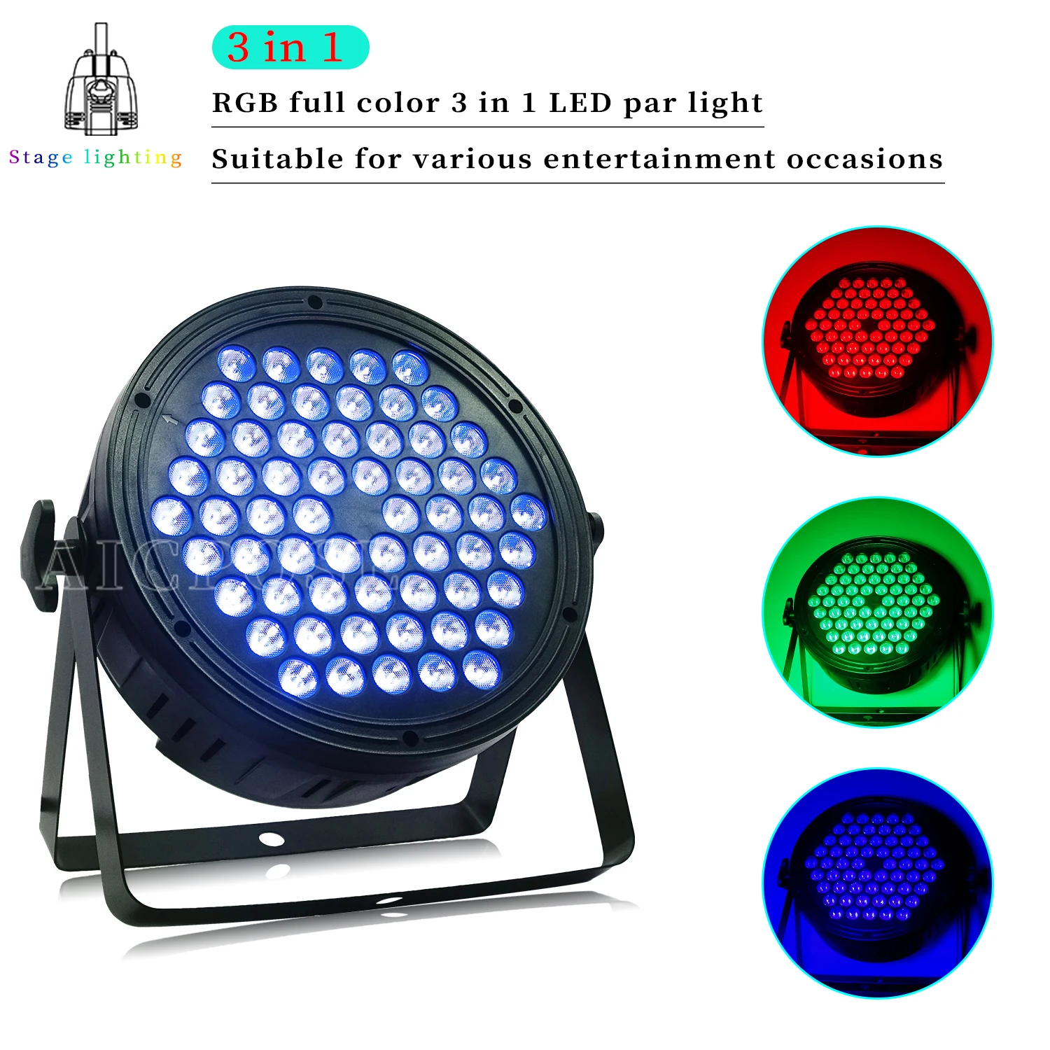 60x3W RGB 3 in 1 LED Par Light DMX Controlled Stage Lighting for Stage Performance Party Wedding DJ Disco Lights