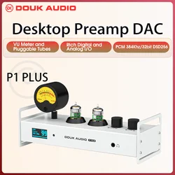 Douk Audio P1PLUS Bluetooth Tube Preamp USB DAC Headphone Amp with VU Meter support DSD256