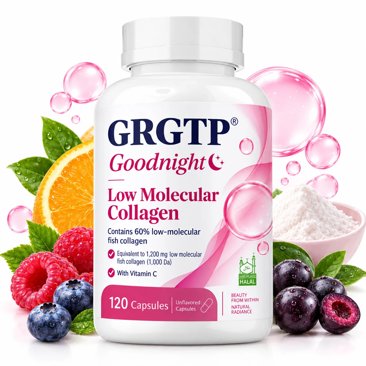 Low Molecular Collagen Capsules - Protects Cartilage, Reduce Wrinkles, Supports Skin, Nail and Joint Health, Improve Elasticity