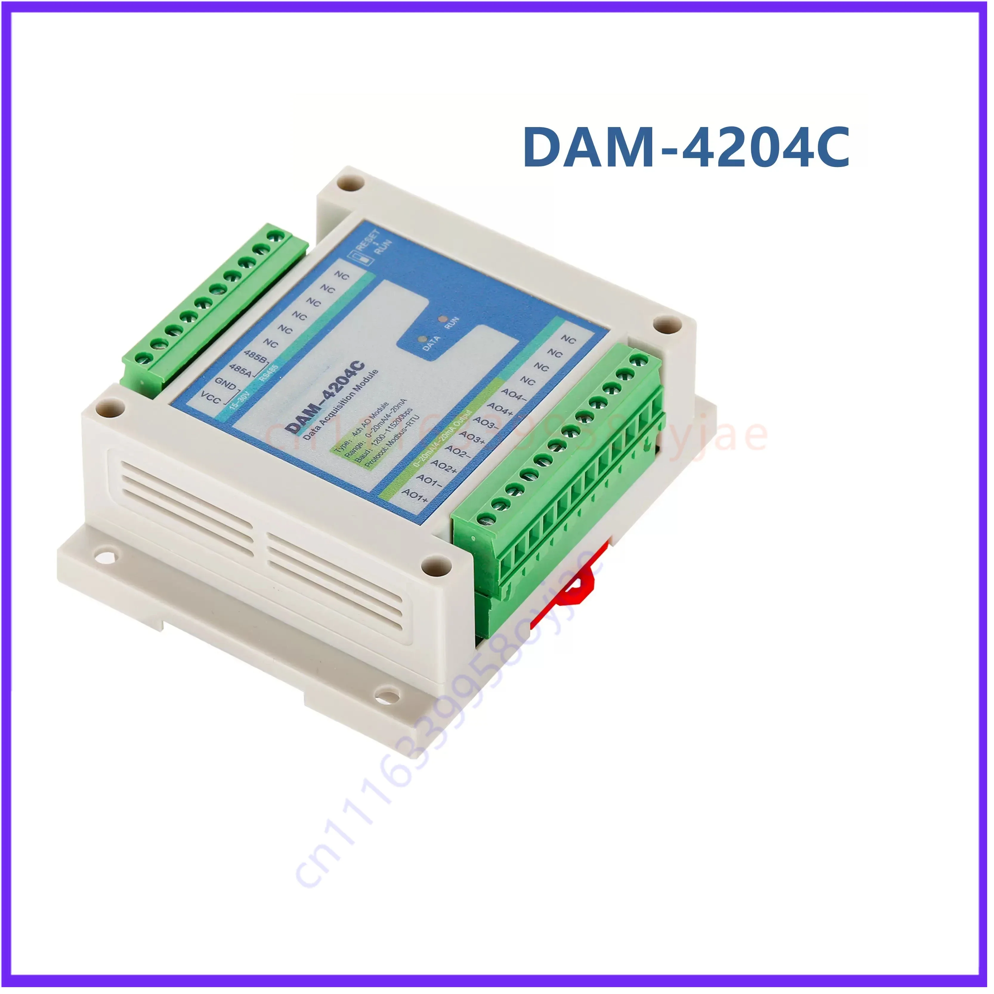 RS485 to multi-channel 4-20mA current output to analog quantity for Modbus-RTU communication slave protocol AO