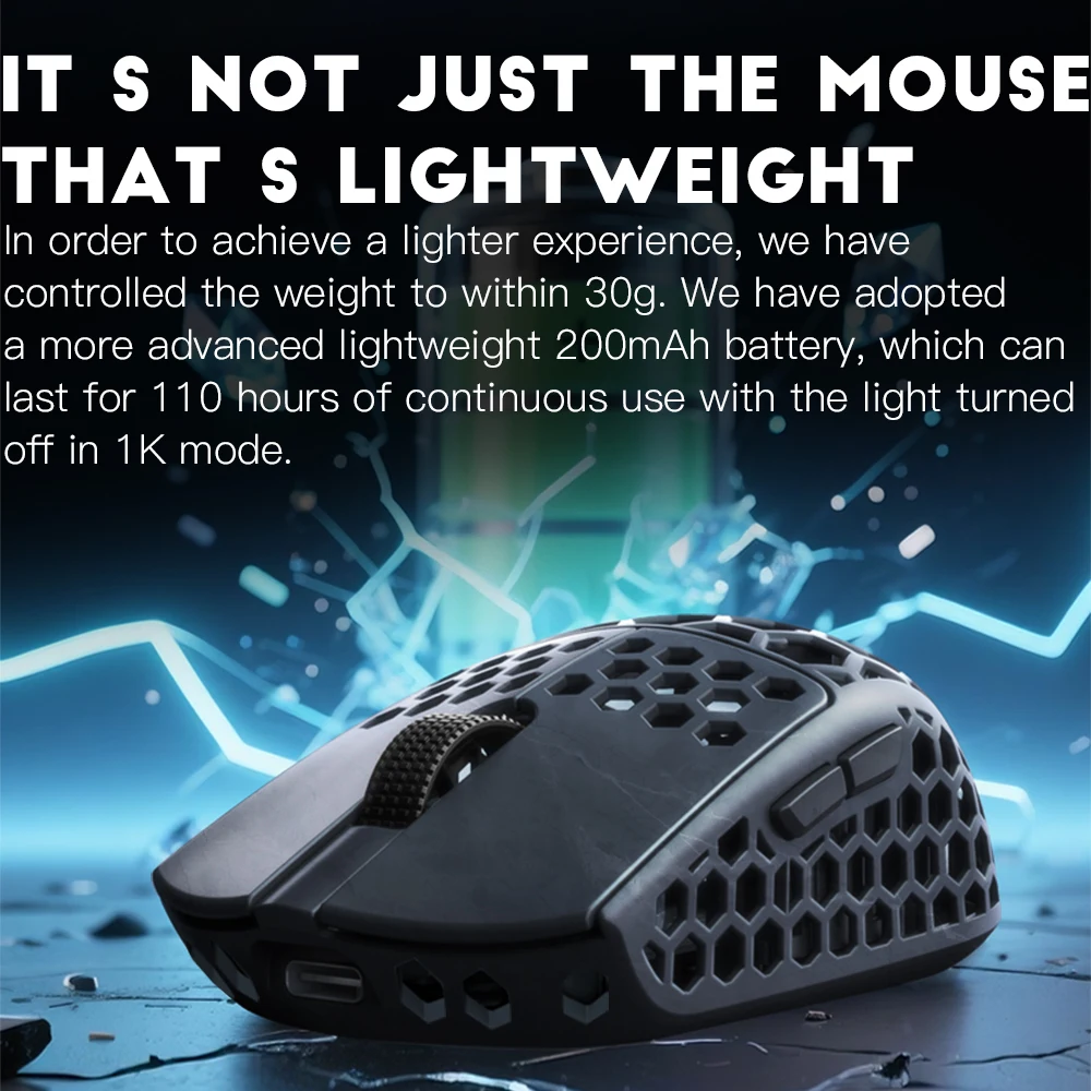 Darmoshark M5Air V2 Forged Carbon Fiber Gaming Mouse Wireless 8K Macro Mouse 30KDPI  Finger Grip Small Hand Mice 30g Lightweight - view 4