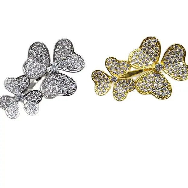 

1piece flower white/yellow zircon Clasp for making jewelry necklace DIY connector hook FPPJ wholesale